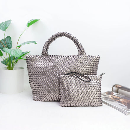 Factory Custom Neoprene Woven Eco-friendly All Seasons Bag Wholesale Women Hand Weave Fringe Tote Handbag