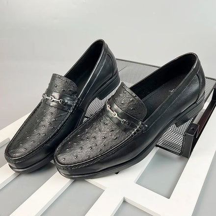 Best Selling Men's Genuine Top Grain Leather Loafers Stylish Fashion Oxfords Pointed Toe Wedding Dress Shoes