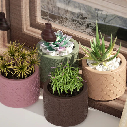 Besafe Round Concrete Flower Pot Succulent Planter Vase Cactus Silicone Mold Candle Pen Holder Cement Clay Epoxy Resin Mould