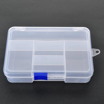 Small 5 Grid Plastic Organizer Storage Box for Beads Nail Art Jewelry Hardware Rock