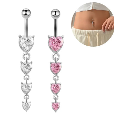Hot Selling Wholesale Silver Tassl Colorful Rhinestone Stainless Steel Navel Ring for Women Jewelry Body Piercing