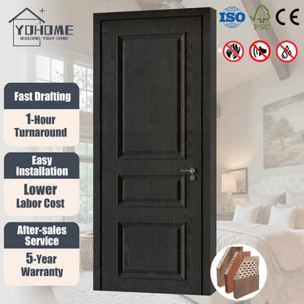 European Standard Modern Design Internal Bedroom Timber Doors for Home Soundproof Interior Wooden Doors for Houses Door