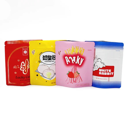 Resealable Ziplock Doypack Custom Printed Smell Proof Mylar Bag Food Packaging Stand up Pouch