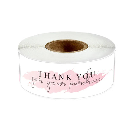 Rectangle Custom logo Sticker Rolls Printing Paper Cute Thank You Label Stickers Create logo