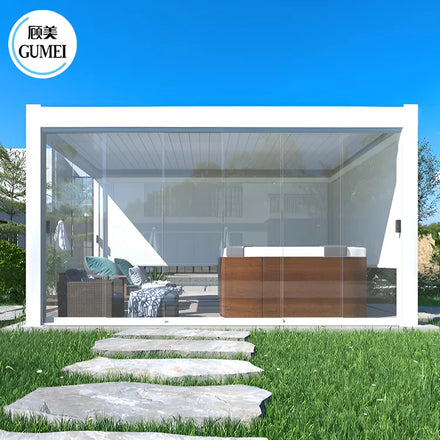 Customized Outdoor Garden Pergola Aluminum Motorized Bioclimatic Pergola Rainproof Pergola Louver Gazebo