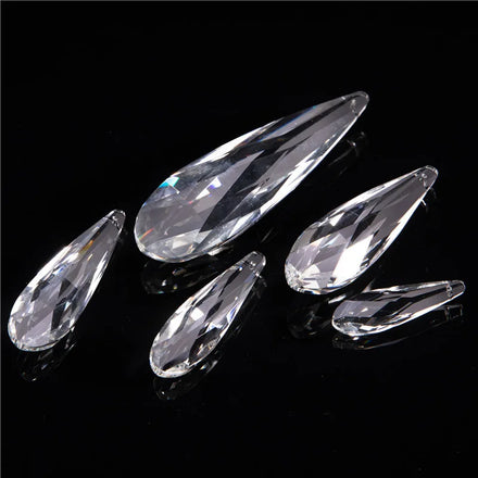 Crystal Chandelier Parts Clear Glass Crystal Long Almond Chandelier Accessories MH-12912