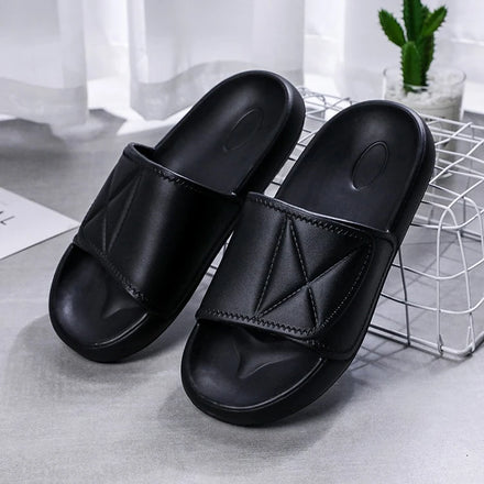 2024 Fashion Black EVA Beach Sandals Indoor Non Slip Bathroom Pillow Cloud Slides Slippers