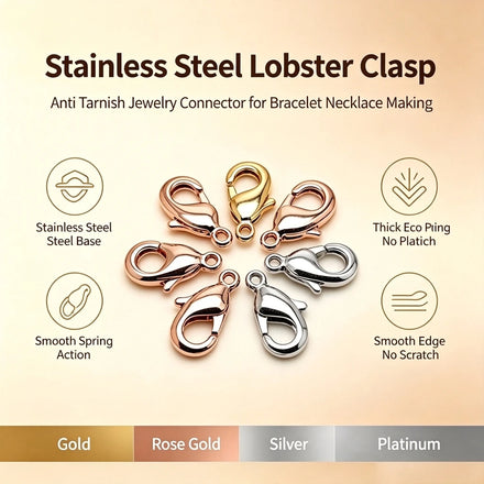 Accessories Diy Jewelry Findings Components Gold Plated Stainless Steel Necklace Bracelet Lobster Clasp Jewelry Making Jiexing
