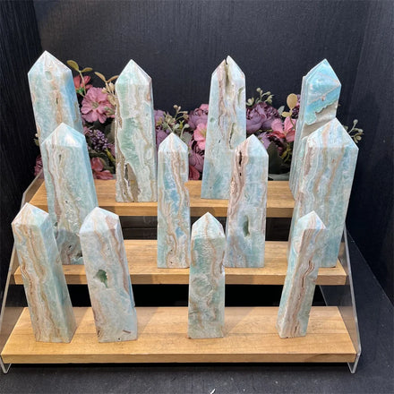Wholesale Natural Hemimorphite Point Tower Polished Raw Stone Crystals Wands Craft for Decoration