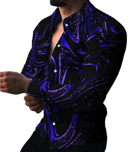 Full Printed Collar Digital Print Hawaiian Beach Shirt for Men Summer Breathable Soft