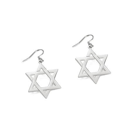 Star of David Dangle Earrings for Women Girls Hexagram Vintage Earrings Gold Color Stainless Steel Israel Jewish Jewelry