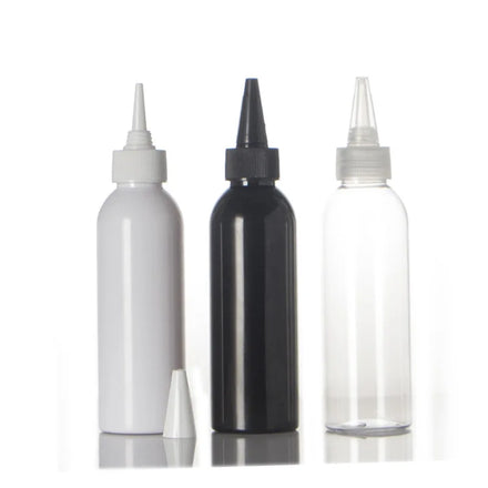 150ml 200ml PET Pointed Hair Oil Nozzle Squeeze Bottles Twist Top Cap 250ml Luxury Plastic Bottles Shampoo With Label Sticker
