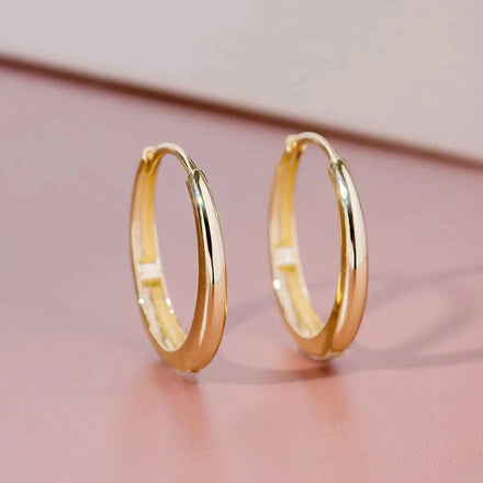 CAOSHI Wholesaler Simple Design Gold Plated Small Glossy Circle Earrings for Women Wedding Fashion Party Jewelry Hoop Earrings
