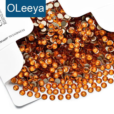 OLeeya Wholesale 16 Cuts Xirius Rose B Color Glass Non Hot Fix Crystals Bright Strass Flat Back Rhinestone for Bikini Dress DIY