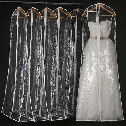 Wedding Dress Dust Cover With Zipper Bride Gown Storage Bag Garment Clothing Case Clothes Dustproof Cover