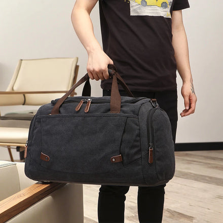 ZUOLUNDUO 40L Retro Canvas Duffle Bag Gym Bag High Quality Sports Travel Bag for Men Custom Logo Weekender