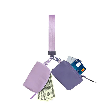 Customizable Logo Mini Wrist Wallet Zipper Chains Waterproof Portable Nylon Simple Bank Card Change Storage Multifunctional