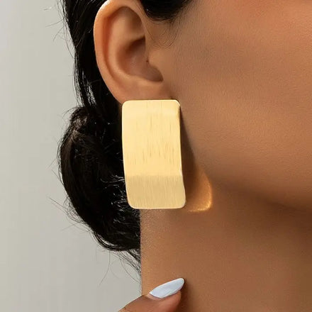 Exaggerated Big Metal square Geometry Drop Earrings for Women Trend Gold Color Earring Jewelry