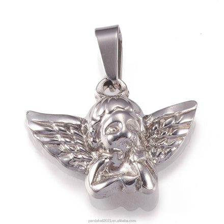 10 Pcs Children's Angel Stainless Steel Color 201 Trendy Gift Pendants