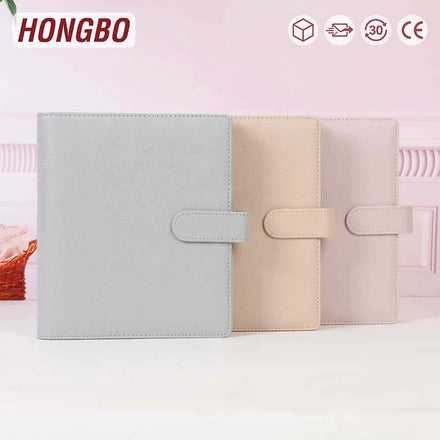 6 Gold Rings Pebble Leather 7 Existing Colored A5 Budget Agenda Planner Cover 2024-2025 for Inserts with Custom Insert Available