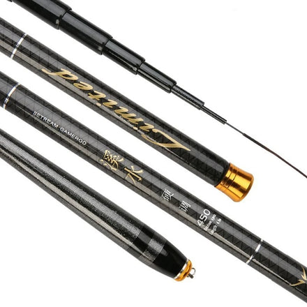 Fresh Water Stream Pole River Hand Rod Carbon Fiber Telescopic Fishing Rod 4.5m for Lake Stream River Fishing