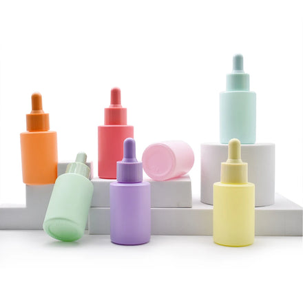 Hot Sale Flat Shoulder Frosted 30ml Essential Oil Glass Dropper Pipette Bottle