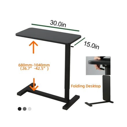 ADA Pneumatic Height Adjustable Overbed Tillable Standing Desk Gas Lifting Office Sit to Stand Desk With 0-90 Flip Angle