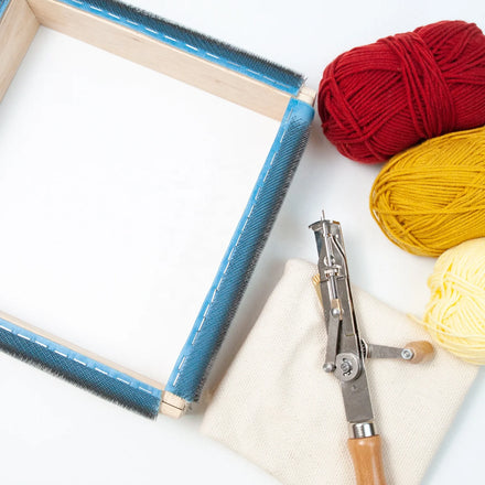 Square Embroidery Gripper Frame with Needles Rug Hooking Frame 40cm Punch Needle Hoop