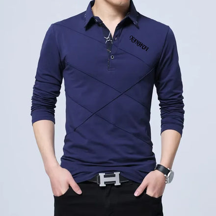 For Shirts T-Shirts for Men Custom Wholesale Knitted Fabric Polyester/Cotton Long Sleeve Regular Fit Eco-Friendly Casual Blank