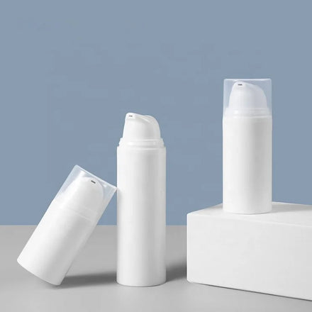 Cylindrical 15ML White PP Plastic Airless Pump Bottle With Popular Lotion Pump Bottle