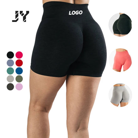 Joyyoung Custom Logo Women Gym Sport Wear Fitness Workout Seamless Yoga Pants Scrunch Butt Lift Leggings Yoga Shorts