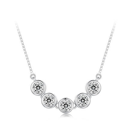 Factory Wholesale 0.3ct Moissanite Round Brilliant Cutting Bubble Design 18K Gold Plated 925 Sterling Silver Necklaces