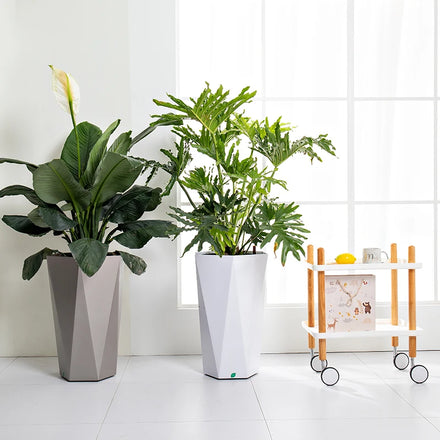 Hot Selling Large-Scale Indoor Outdoor Self-Watering Modern Luxury PP Plastic Plant Pots Glazed Finish for Home Garden