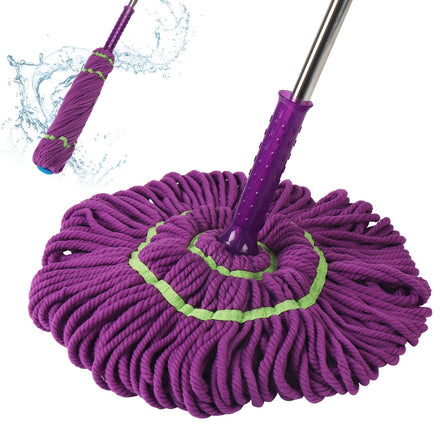 Purple Home Essential Magic Shop Mop Free-Hand Washing Self-Wringer No Dead Angle Cleaning Dehydration Rate Floor Cleaning