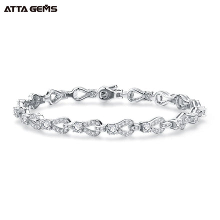ATTA D Color VVS Moissanite 925 Sterling Silver 18K Gold Plated Bracelet Fashion Moissanite Tennis Bracelet for Men or Women