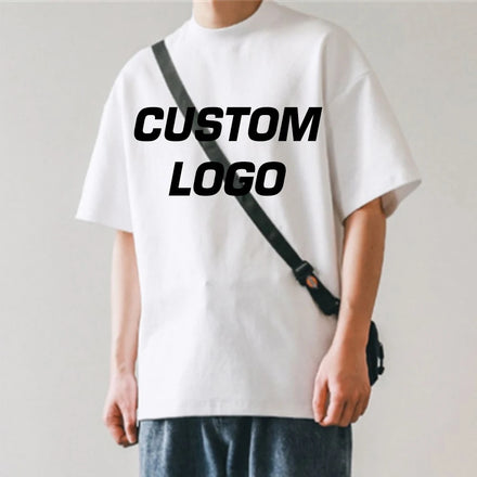 Luxury Boxy Custom White 250 Gsm 100% Cotton Heavyweight Oversized T-Shirt Bland Thick Drop Shoulder Print T Shirt