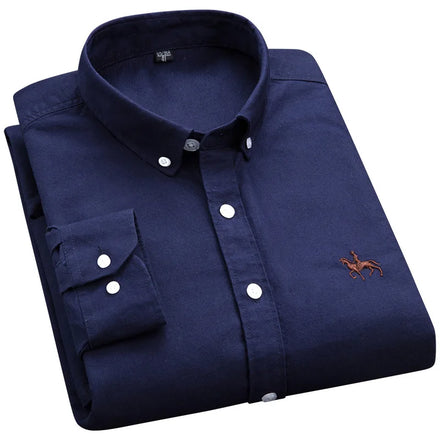 2024 OEM ODM Customization New Men's Long-sleeved Oxford Spinning Shirt Men's Plus Size Wholesale Custom Embroidery logo Shirt
