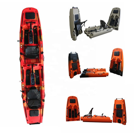 Vicking 14.5 FT Three-section 2-Person Modular Pedal Fishing Kayak Plastic Electric Trolling Motor Detachable HDPE