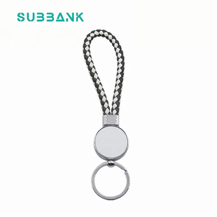 Subbank New Products Sublimation PU Rope Keychain Key Ring Custom Sublimation Car Key Chain