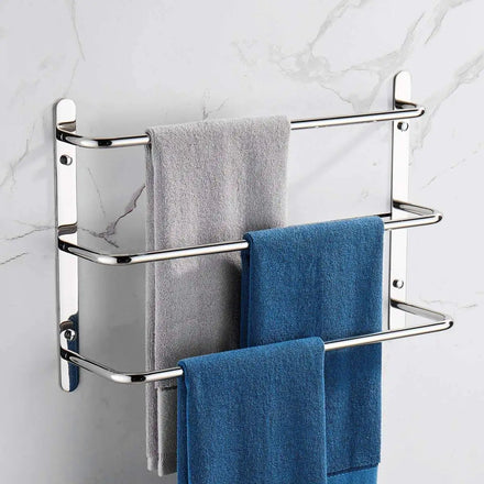 Bathroom Three Layers Towel Bars Wall Mount Bathroom Accessories Chrome Towel Rack