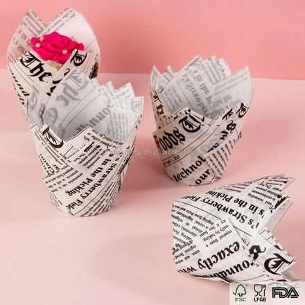 Disposable Solid Color Oilproof Cake Wrapper Tulip Cupcake Liner Tulip Muffin Cupcake Paper Cup Baking Cup for Wedding Party