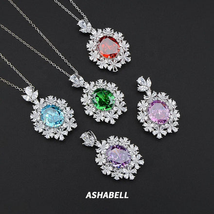Wholesale Ladies Jewelry S925 Sterling Silver Cubic Crystal CZ Zircon Ice Cut Pendant Silver Necklace for Women