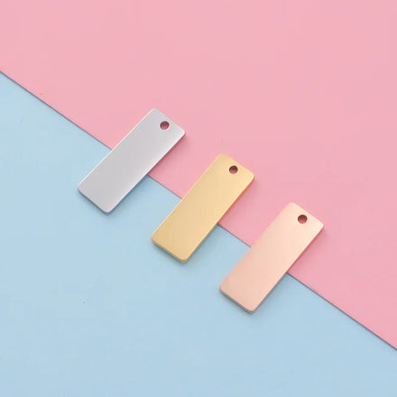 Factory Customization Personalized Rectangle Connector Hangtag Bracelet Charms Mirror Polished New Pattern Fine Pendants Charms