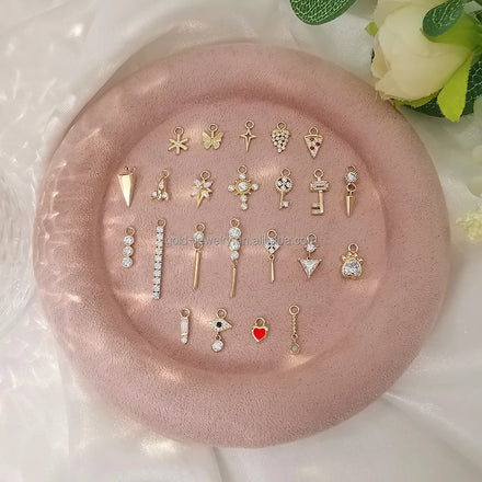 14K Gold Jewelry DIY Pendant Charms Pure Gold Jewelry for Bracelet Necklaces Earrings Accessory