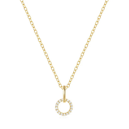 SP Luxury Personalized 925 Sterling Silver Zircon Round Circle Pendant Necklace for Women