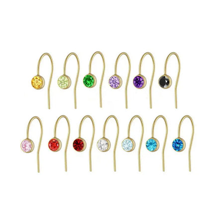 GP Wholesale 14k Gold Filled 3A CZ Bezel Earring Wire Zirconia Hooks for Permanent Jewelry Zircon Earrings Making