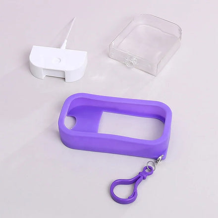 2024 New Design Luxury Empty Purple Plastic Ready to Ship Small Perfume Refillable Credit Card Fine Mist Spray Bottle Keychain