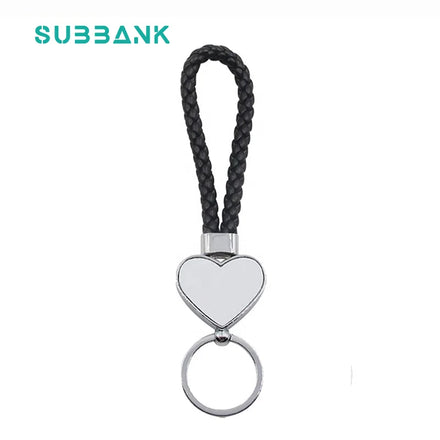 Subbank Hot Sale Fashion Custom Sublimation Braided PU Rope Keychain
