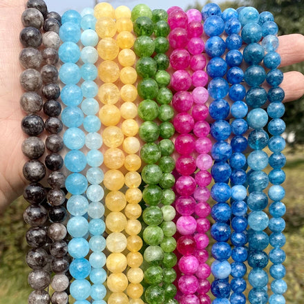 Wholesale Natural Loose Spacer Beads Topaz Apatite Olive Quartz for Jewelry Making DIY Bracelet Accessories