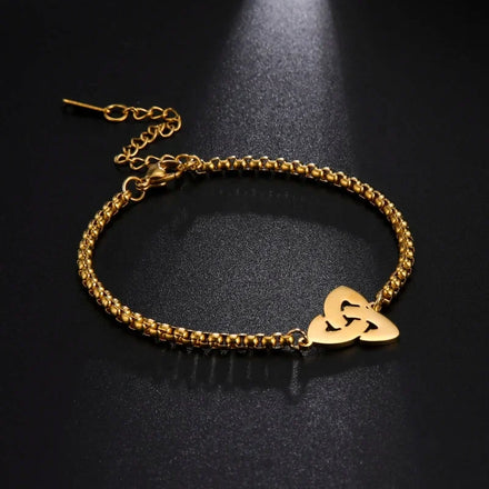 Celtics Irish Knot Bracelets Amulet Triquetra Charm Bracelets Stainless Steel Jewelry Gift for Women Friends